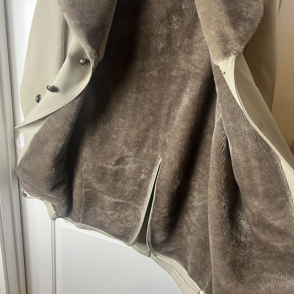 London Fog Vtg Coat Plush Faux Fur Lined Collar Tan Single Breast Men's 38 Reg - Picture 5 of 9